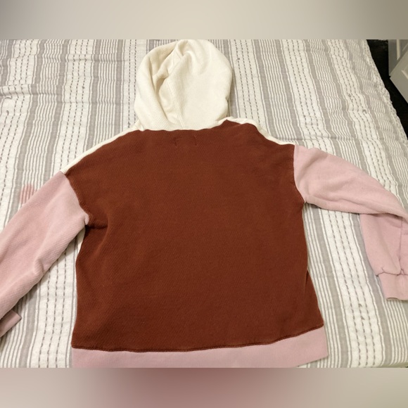 Madewell MWL airyterry hoodie sweatshirt crop colorblock XS - Picture 4 of 7